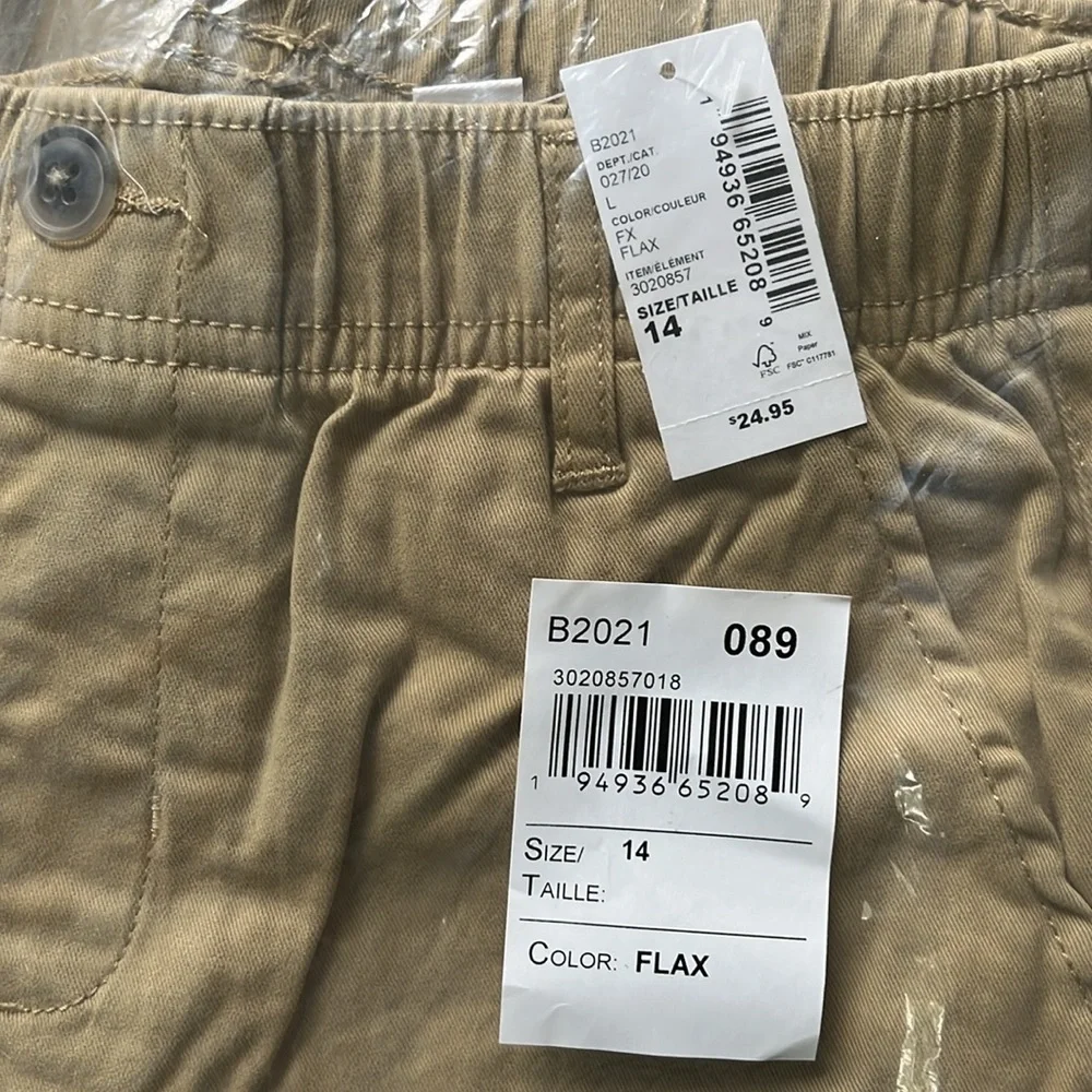 Children’s Place NWT Youth School Uniform Flax Tan Boys Pants Youth Size 14